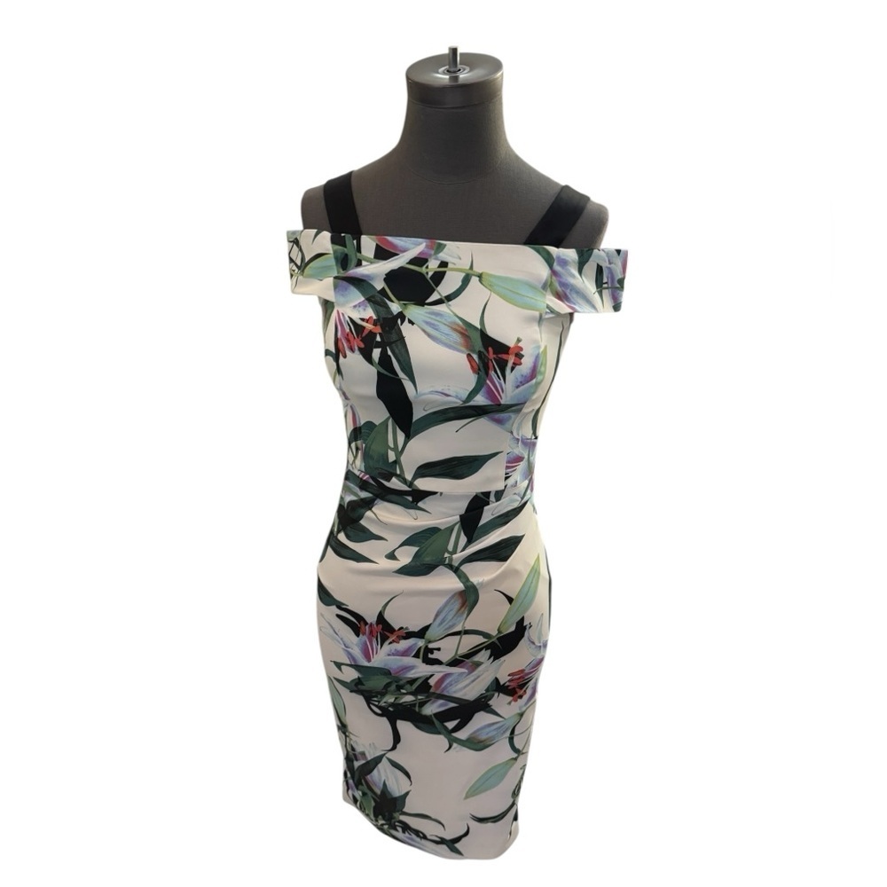 Karen Millen Lily Print Pencil Midi Dress Size 4 - Picture 5 of 13